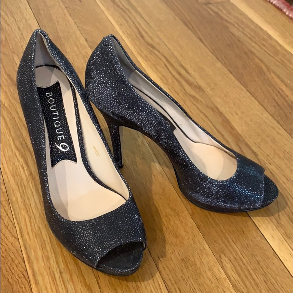 Boutique 9 black sparkly heels.